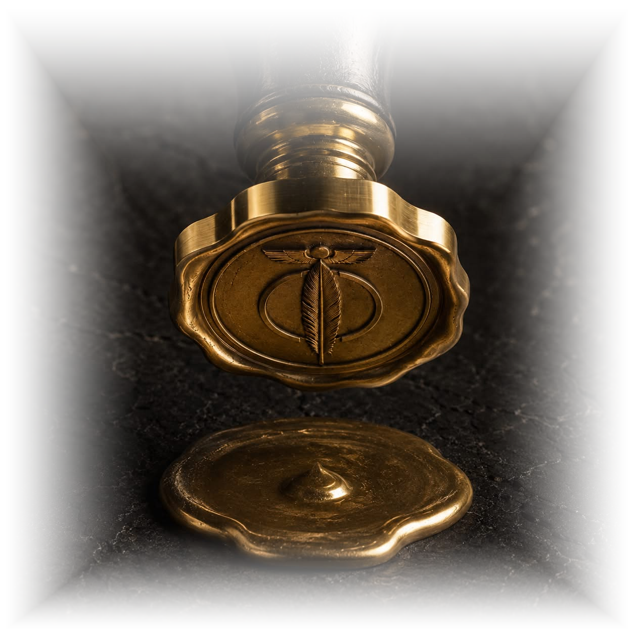 The Leaders Alchemy seal, pressed in gold wax